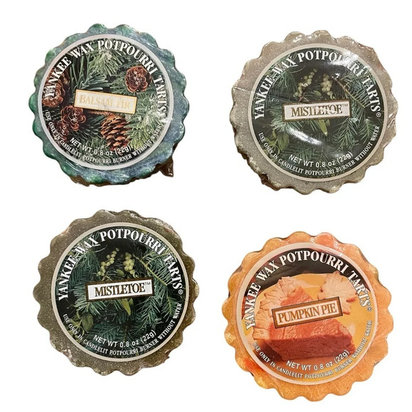 Lot of 4 YANKEE CANDLE Wax Potpourri TARTS NEW Retired Holiday Scents Fragrance - Picture 1 of 7